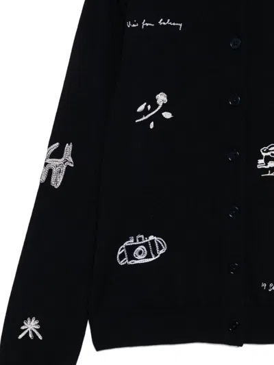 Paul Smith Embroidered Cardigan In Black