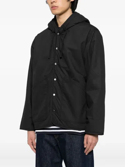 Universal Works Reversible Hooded Jacket In Black