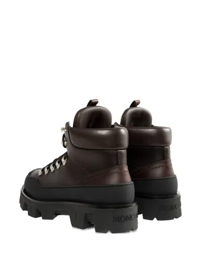 Moncler Grenoble Peak Trek Leather Hiking Boots In Brown