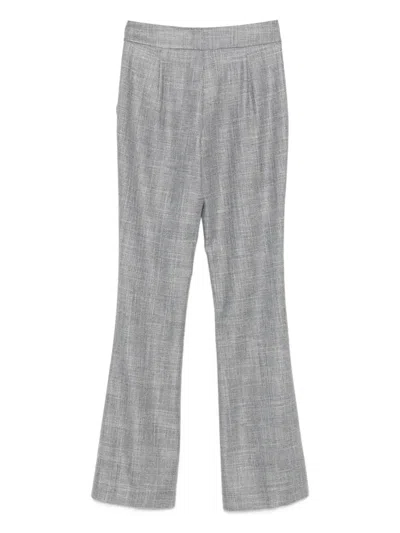 Genny Mélange-effect Trousers In Gray