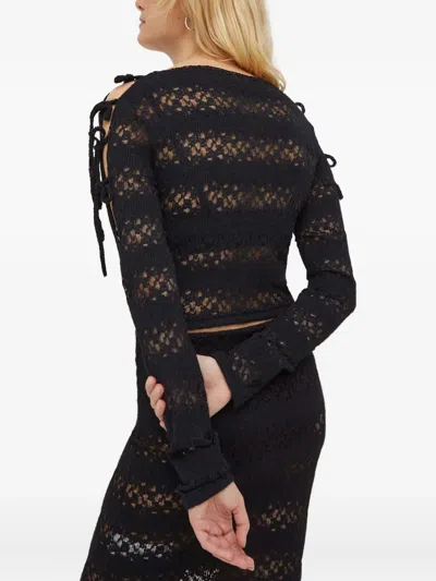 Won Hundred Tie-detail Top In Black