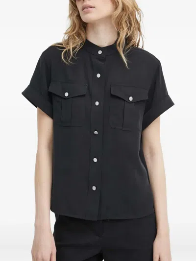 Theory Button-up Pocket-detail Shirt In Black