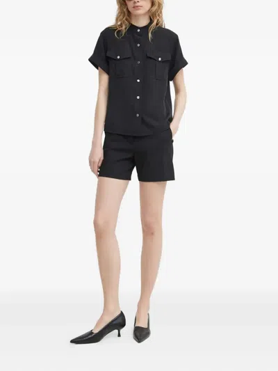 Theory Button-up Pocket-detail Shirt In Black