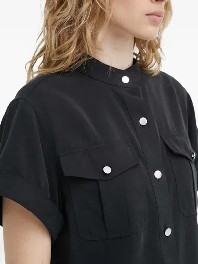 Theory Button-up Pocket-detail Shirt In Black