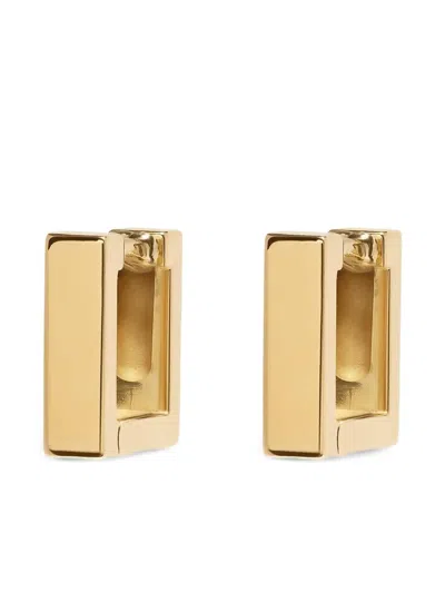 Azlee 18k Yellow Gold Mosaic Hoop Earrings In Gold