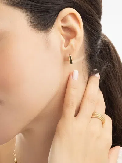 Azlee 18k Yellow Gold Mosaic Hoop Earrings In Gold