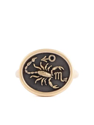Sylva & Cie 18k Yellow Gold Scorpio Zodiac Signet Ring In Multi
