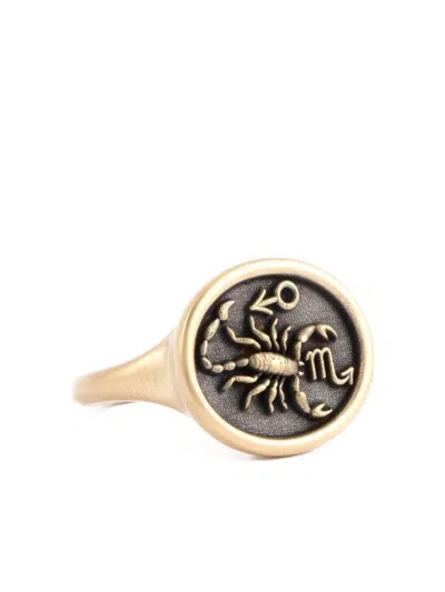 Sylva & Cie 18k Yellow Gold Scorpio Zodiac Signet Ring In Multi