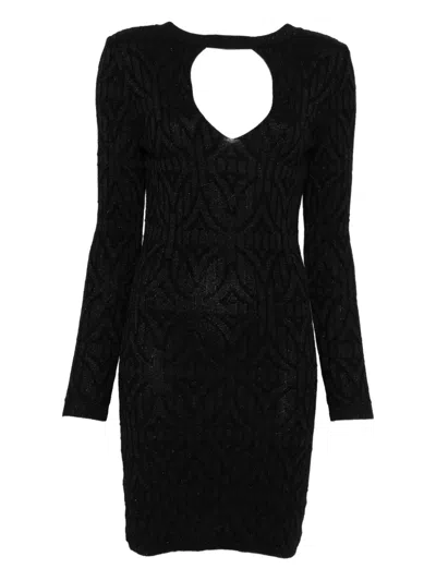 Akep Knitted Mini Dress In Black