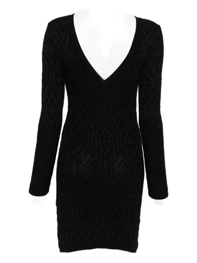 Akep Knitted Mini Dress In Black