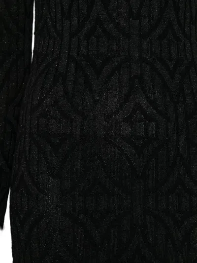 Akep Knitted Mini Dress In Black