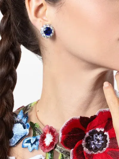 Fantasia By Deserio Round Blue Surrounding Stud Earrings In Multi