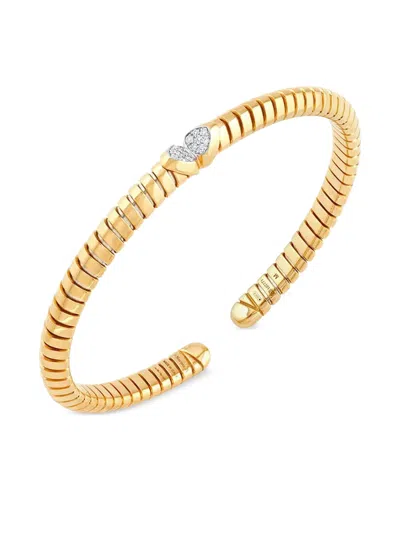 Marina B 18k Yellow Gold Trisolina Diamond Bangle Bracelet In Gold