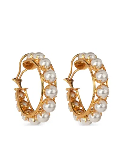 Bounkit Jewelry 14k Yellow Gold Akoya Pearl Hoop Earrings In Brown