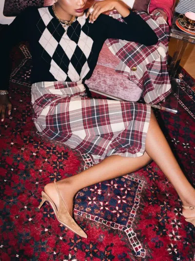 Max Mara Argyle Wool And Cashmere Sweater In Black