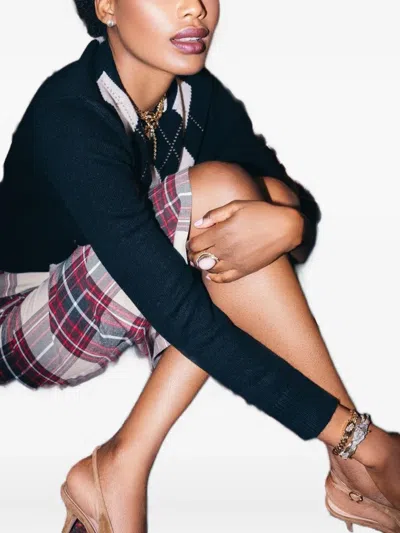 Max Mara Argyle Wool And Cashmere Sweater In Black