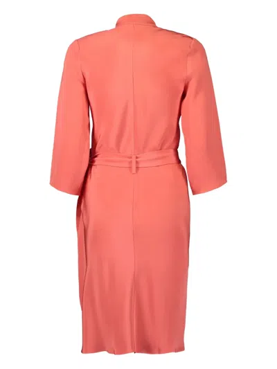 Peter Cohen Tied-front Wrap Dress In Orange