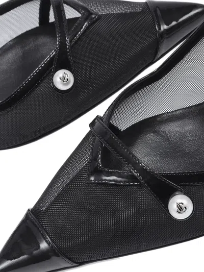 Jimmy Choo 45mm Slingback Mesh Pumps In Black