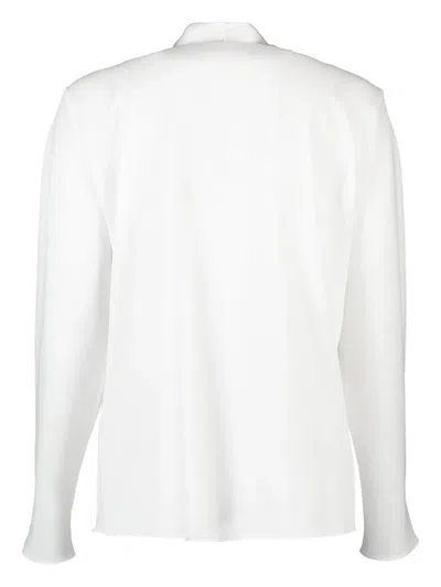Peter Cohen Open-front Long-sleeve Cardigan In White