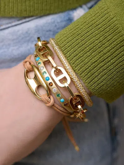 Jenna Blake 18k Yellow Gold Nautical Link Bracelet In Multi