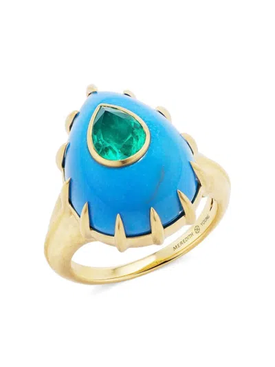 Meredith Young 18k Yellow Gold Emerald Futuristic Ring In Brown