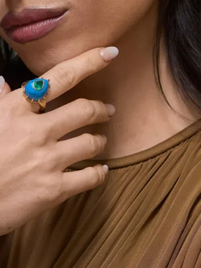 Meredith Young 18k Yellow Gold Emerald Futuristic Ring In Brown