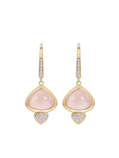 Marina B 18k Yellow Gold Trisolina Quartz And Diamond Earrings In Multi