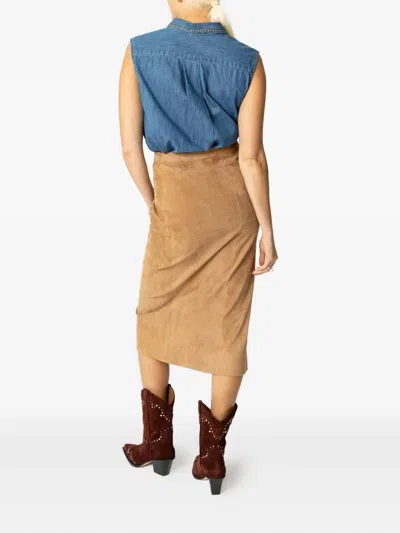 Aspesi Embroidered Sleeveless Shirt In Blue