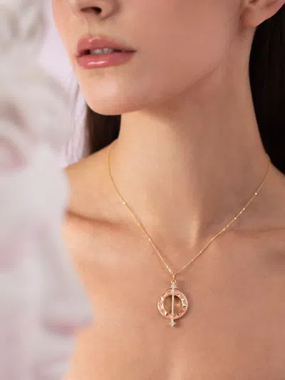 Monica Rich Kosann 18k Yellow Gold Sundial Diamond Pendant In Multi