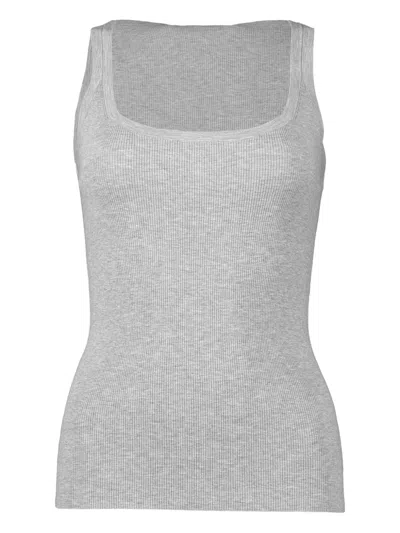 Michael Kors Ribbed Tank Top In Gray