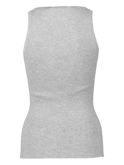 Michael Kors Ribbed Tank Top In Gray