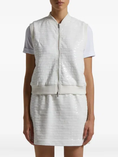 Peserico Sequin-striped Vest In White