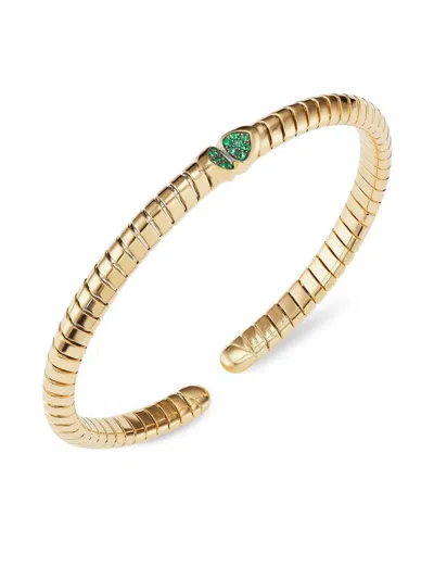 Marina B 18k Yellow Gold Trisolina Emerald Bangle Bracelet In Gold