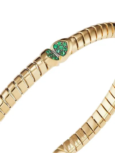 Marina B 18k Yellow Gold Trisolina Emerald Bangle Bracelet In Gold