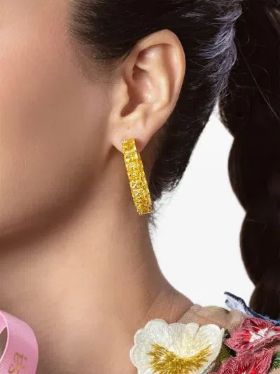 Fantasia By Deserio Gemstone Hoop Earrings In Gold