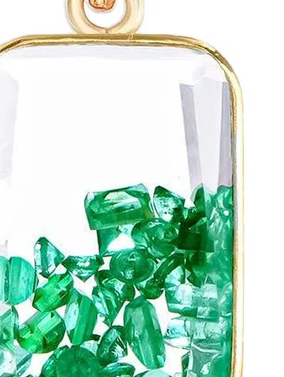 Moritz Glik 18k Yellow Gold Emerald And Sapphire Necklace In Green