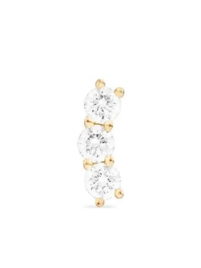 Melissa Kaye 18k Yellow Gold Diamond Triplet Stud Earring In Multi
