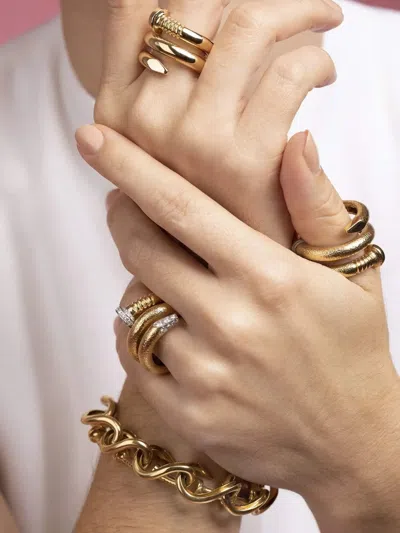 David Webb 18k Yellow Gold Nail Ring In Brown