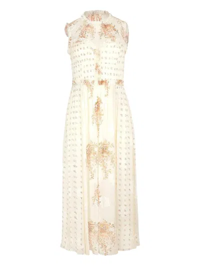 Ulla Johnson Kasia Floral-print Dress In Neutral