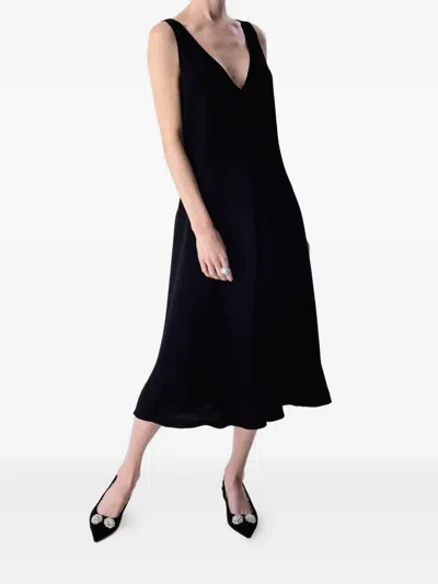Peter Cohen Glide Sleeveless Midi Dress In Black