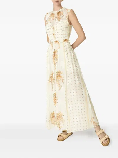 Ulla Johnson Kasia Floral-print Dress In Neutral