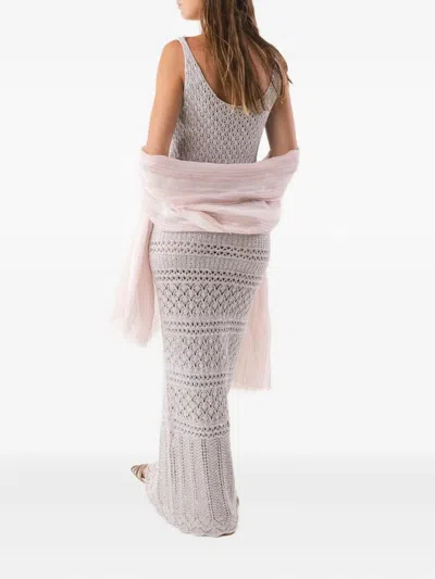 Eleventy Striped Lurex Scarf In Brown