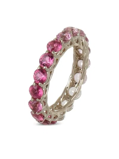Fiszman Jewel 18k White Gold Rubellite Eternity Ring In Pink