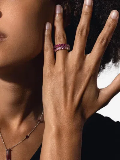 Fiszman Jewel 18k White Gold Rubellite Eternity Ring In Pink