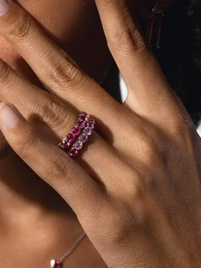 Fiszman Jewel 18k White Gold Rubellite Eternity Ring In Pink