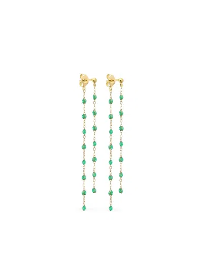 Gigi Clozeau 18k Yellow Gold Classic Gigi Dangle Earrings In Green