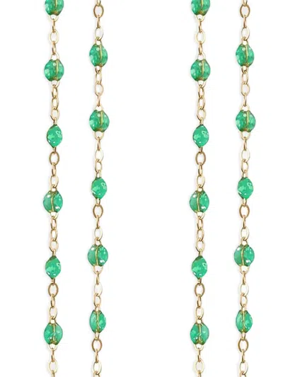 Gigi Clozeau 18k Yellow Gold Classic Gigi Dangle Earrings In Green