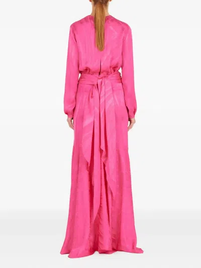 Silvia Tcherassi Albarella Twist-detail Ruffled Maxi Dress In Pink
