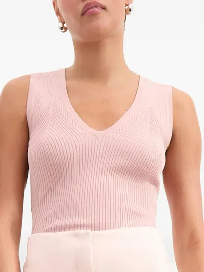 Veronica Beard Sid Knitted Top In Pink