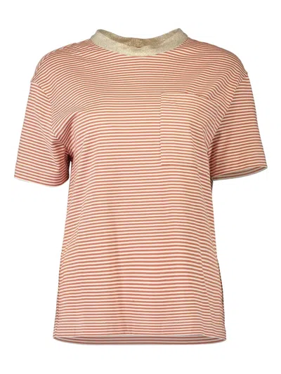 Brunello Cucinelli Striped T-shirt In Multi